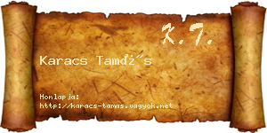 Karacs Tamás névjegykártya