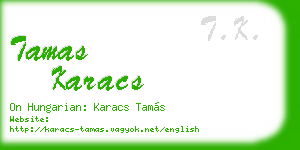 tamas karacs business card