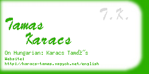 tamas karacs business card
